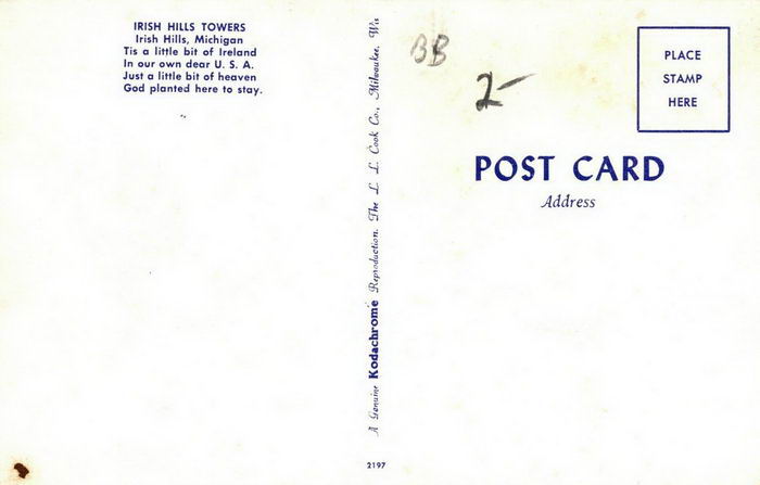 Irish Hills Towers - Old Postcards For Irish Hills Towers